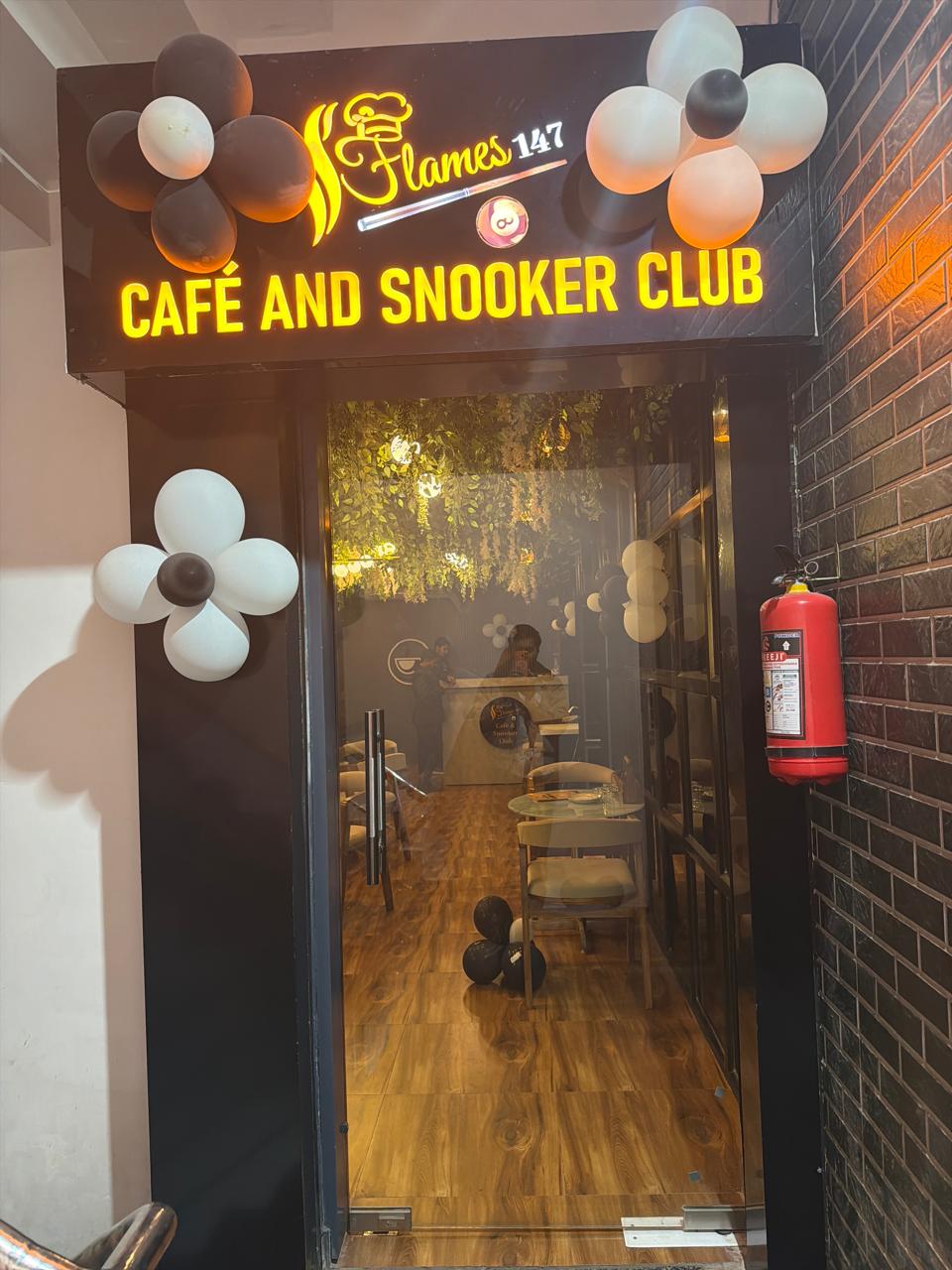 Flames 147 cafe and snooker club entrance